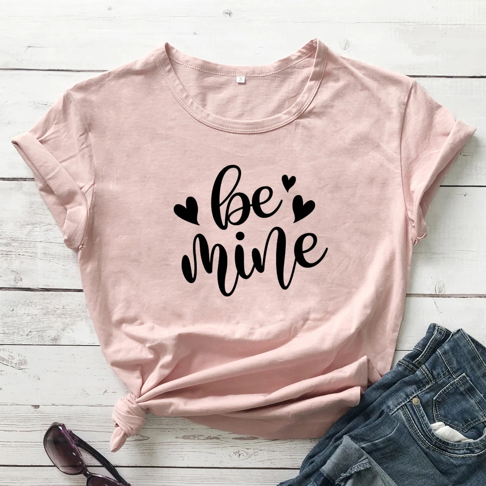Футболка с надписью Be Mine подарок на день Святого Валентина футболка унисекс