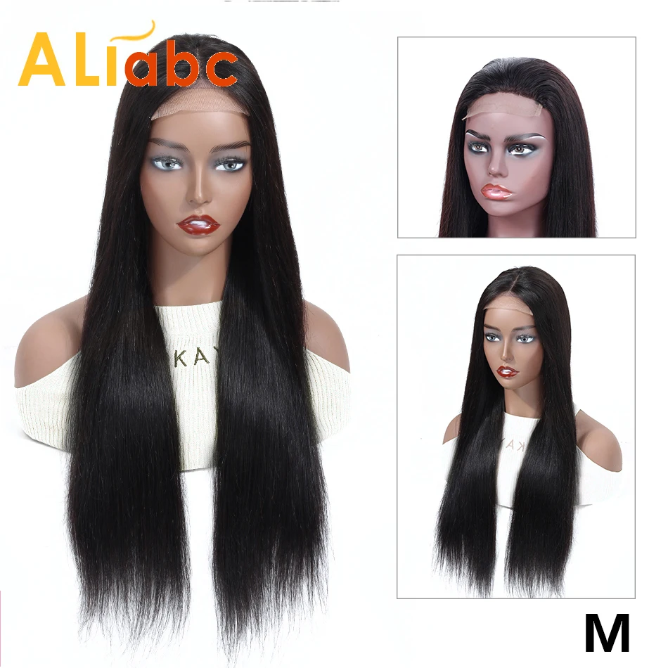 Aliabc, 4*4, парики на шнурке, бразильские прямые человеческие волосы, парики для женщин, не Реми, парики на шнурке, 150 плотность, средний коэффициент
