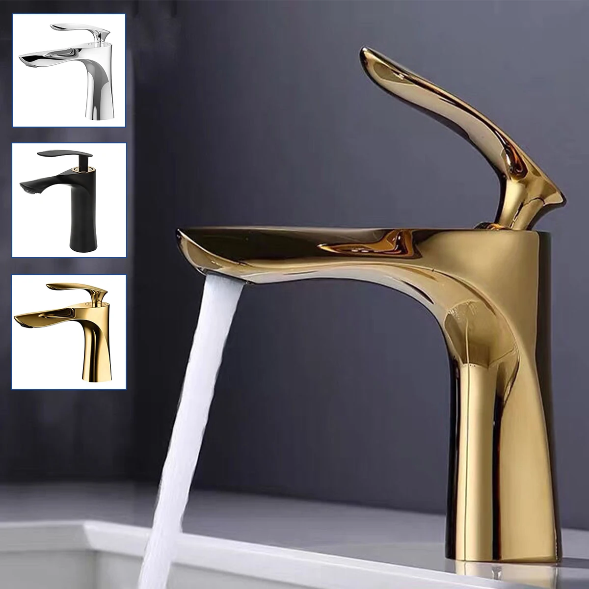 

Gold Faucet Basin Mixer Bathroom Single Handel Vanity Mixer Cold And Hot Water Wash Toilet Taps Bathroom Accesories
