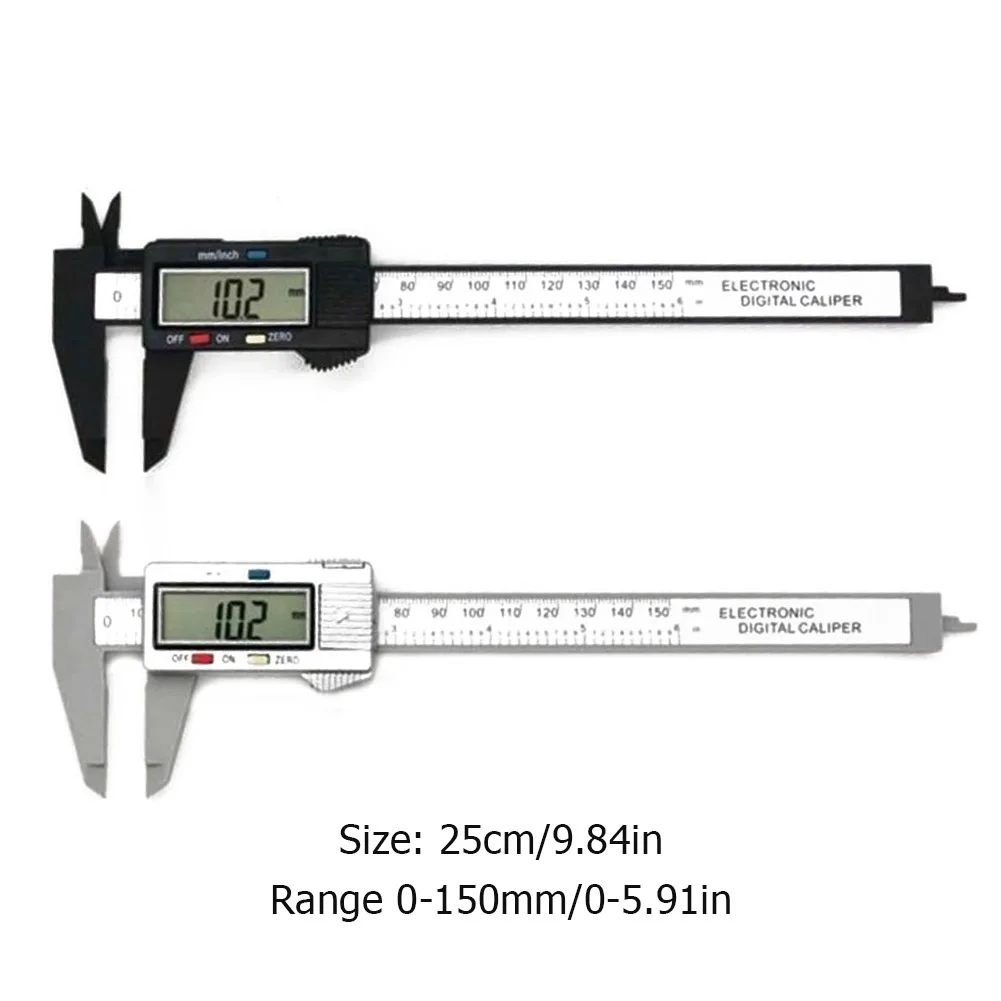 

150mm/6inch LCD Digital Electronic Carbon Fiber Vernier Caliper Gauge Micrometer LCD Digital Electronic Carbon Fiber Vernier
