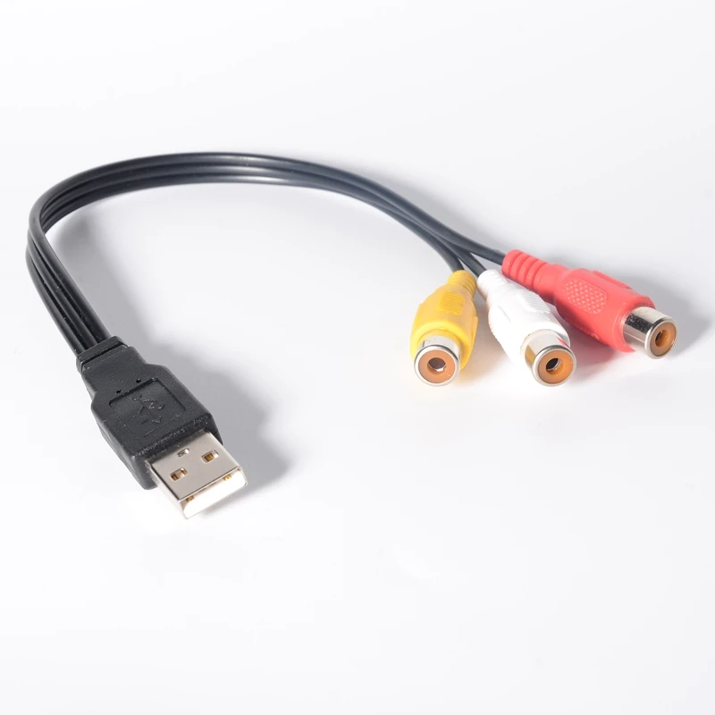 25 см USB к 3RCA RGB папа женскому AV аудио видео композитный кабель Шнур адаптер