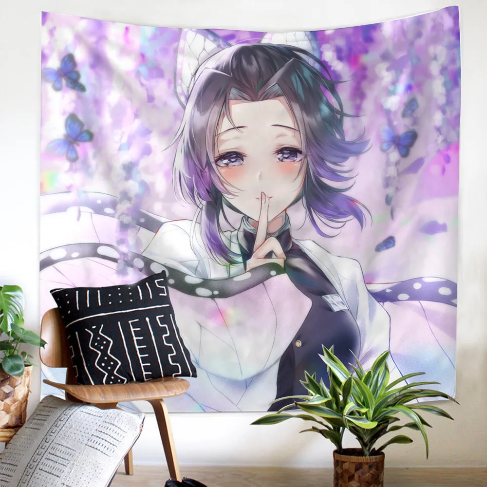 

Funny Anime Demon Slayer cartoon Blanket Tapestry 3D Printed Tapestrying Rectangular Home Decor Wall Hanging style-3