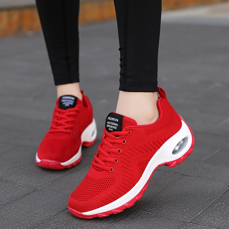 

Fashion Women Sneakers Lightweight Running Shoes Summer Outdoor Breathable Mesh Women Sports Shoes Air Cushion Lace-Up Sneakers