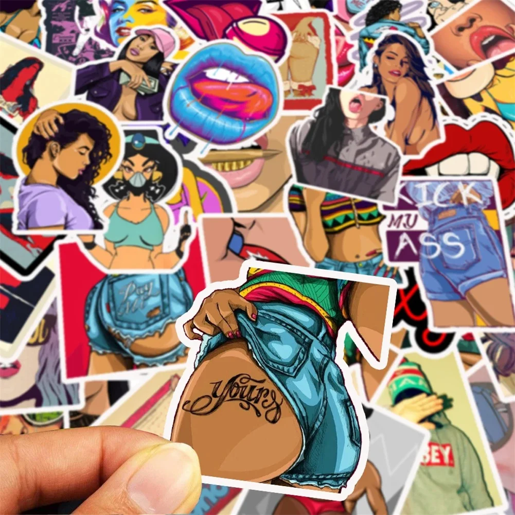 

50pcs Cartoon Stickers Sexy Girls Adult Phone Stickers School Supplies Waterproof Car Scrapbooking Christmas DIY Decor Sticker