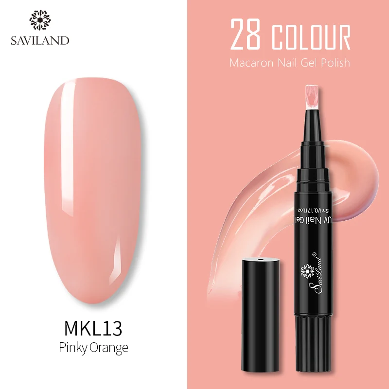 MKL13 SAVILAND 28 цветов блеск Макарон гель лак для ногтей ручка замочить от лак для ногтей праймер верхнее покрытие УФ гель лак для нейл-арта инструменты - Цвет: MKL13