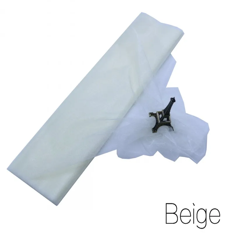 Beige 10 м/рулон, 48 см, тюль, рулон, ткань, катушка, пачка, прозрачная органза, тюль для дома, свадебное украшение, для детского душа, сделай сам, рубашка, ремесло - Цвет: Beige