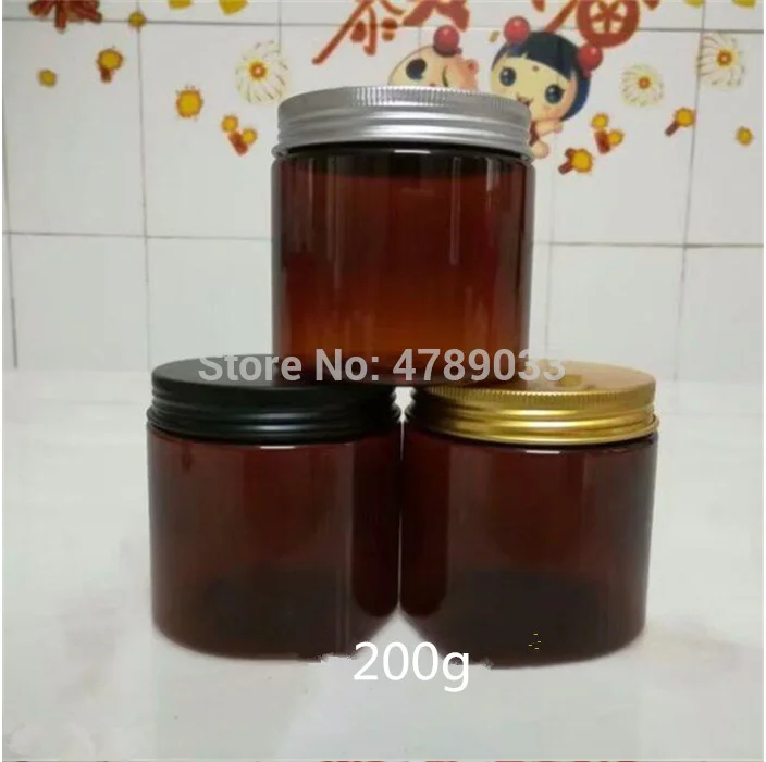 10/30 шт 200 г 250 г Янтарная Пластик баночка для косметического крема многоразового использования, пустые бутылка для лосьона для тела маска для лица упаковки контейнеров