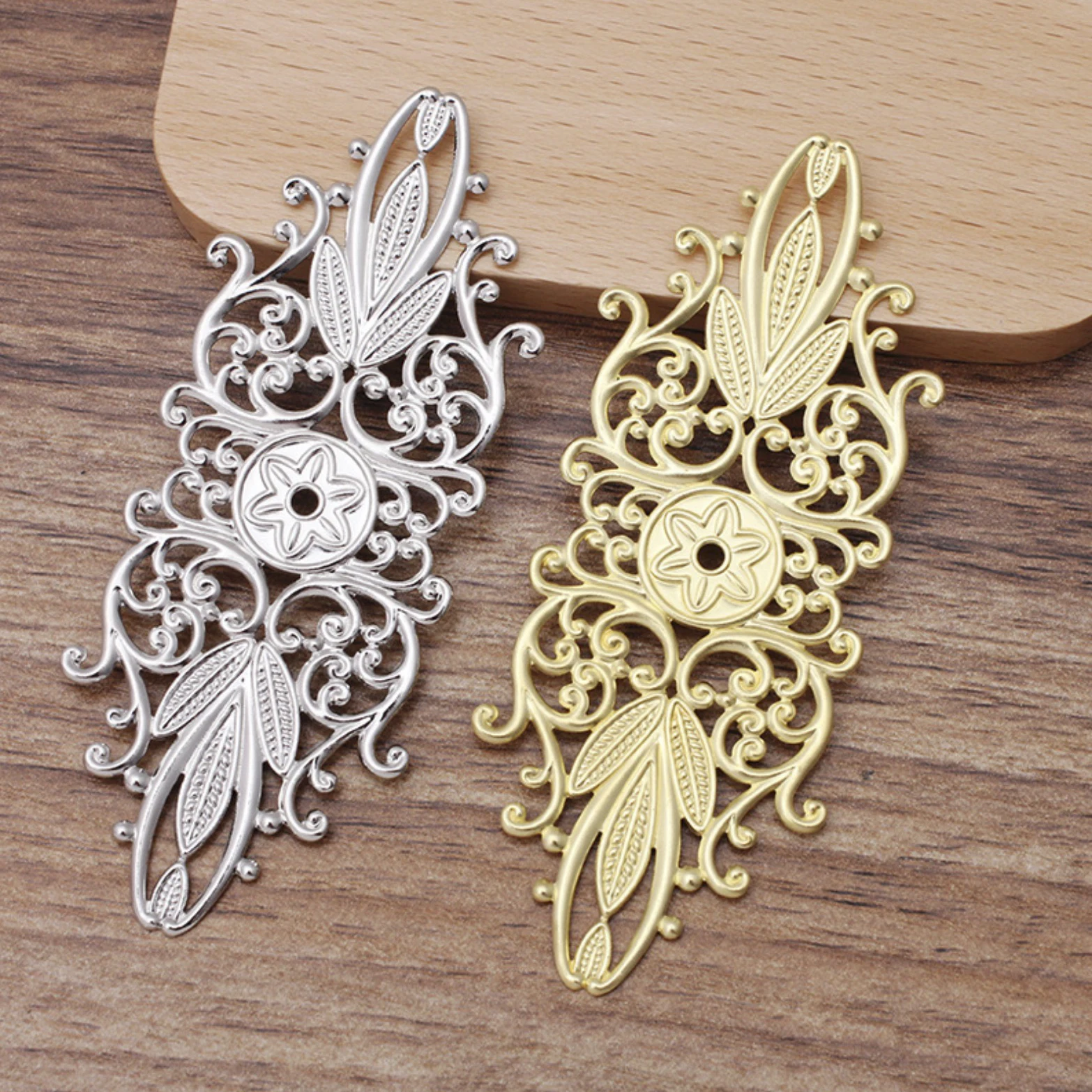 REGELIN Vintage Retro Copper Flower Charms Pendant Jewelry Findings 10pcs/lot 35x87mm DIY Fashion Handmade Material | Украшения и