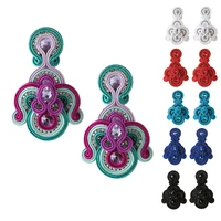 kpacota fashion jewelry making soutache weaving earrings ethnic boho handmade colour glamour long big pendant earring party gift