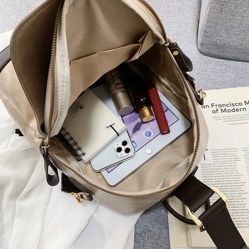 

Large Capacity Fashion Backpack Bags for Teenage Girls Soft Leather Backpacks Vintage Female Bags for Women Backpack Mochila