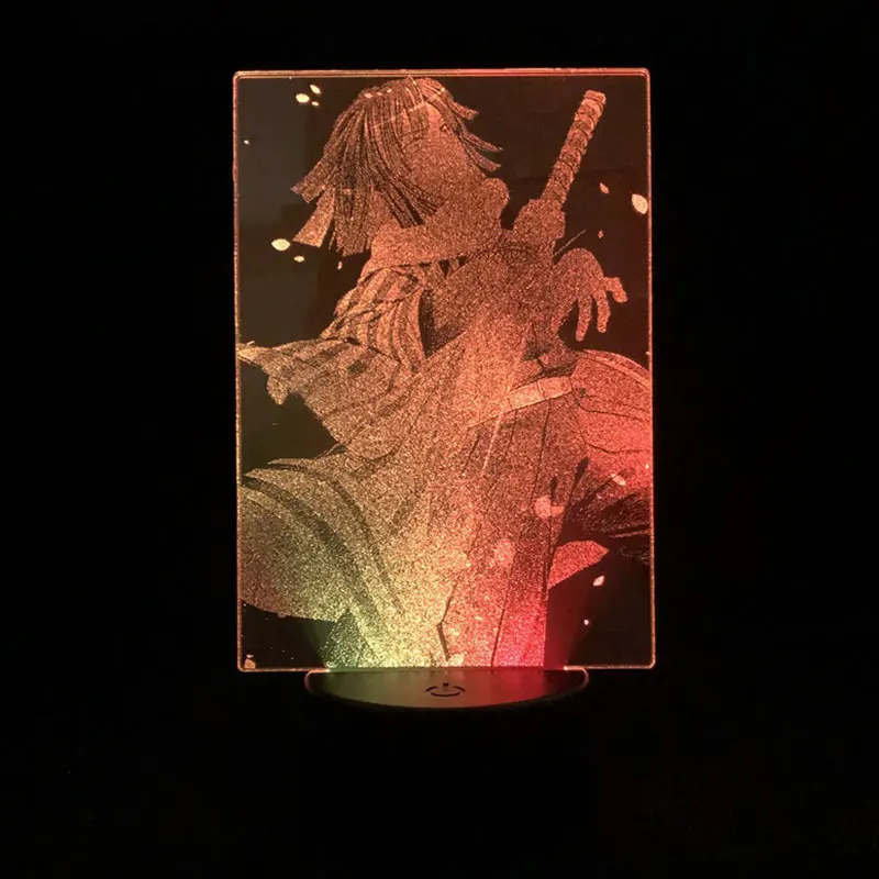 

Двухцветная лампа с дистанционным управлением, рассекающий демонов, игуро обанай, японский аниме Манга проектор, двухцветный светодиодный ...