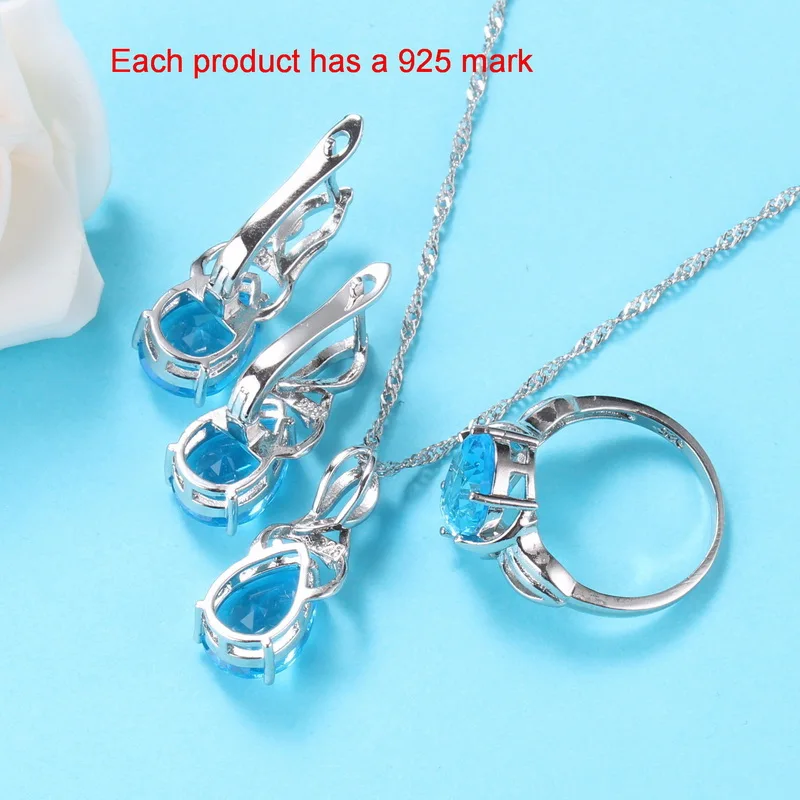 Комплект из колье и серёг серебра 925 пробы с фианитом|Ювелирные наборы| |