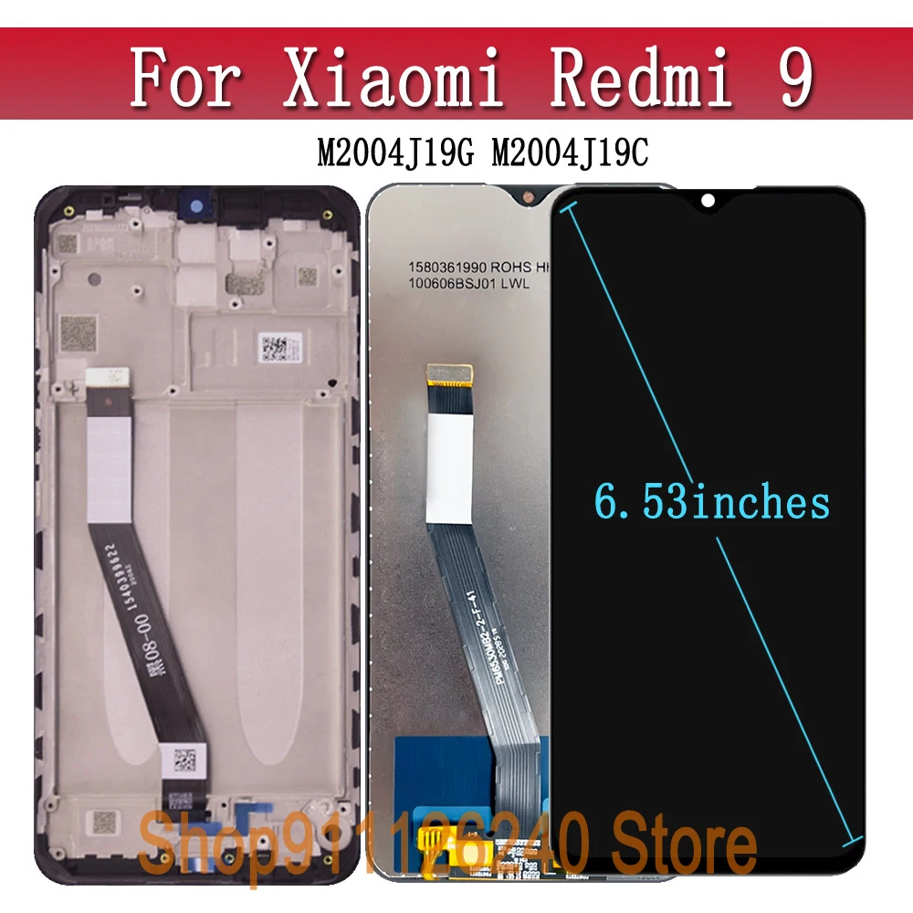 100% протестированный сменный экран для Xiaomi Redmi 9 сенсорный с дигитайзером в сборе