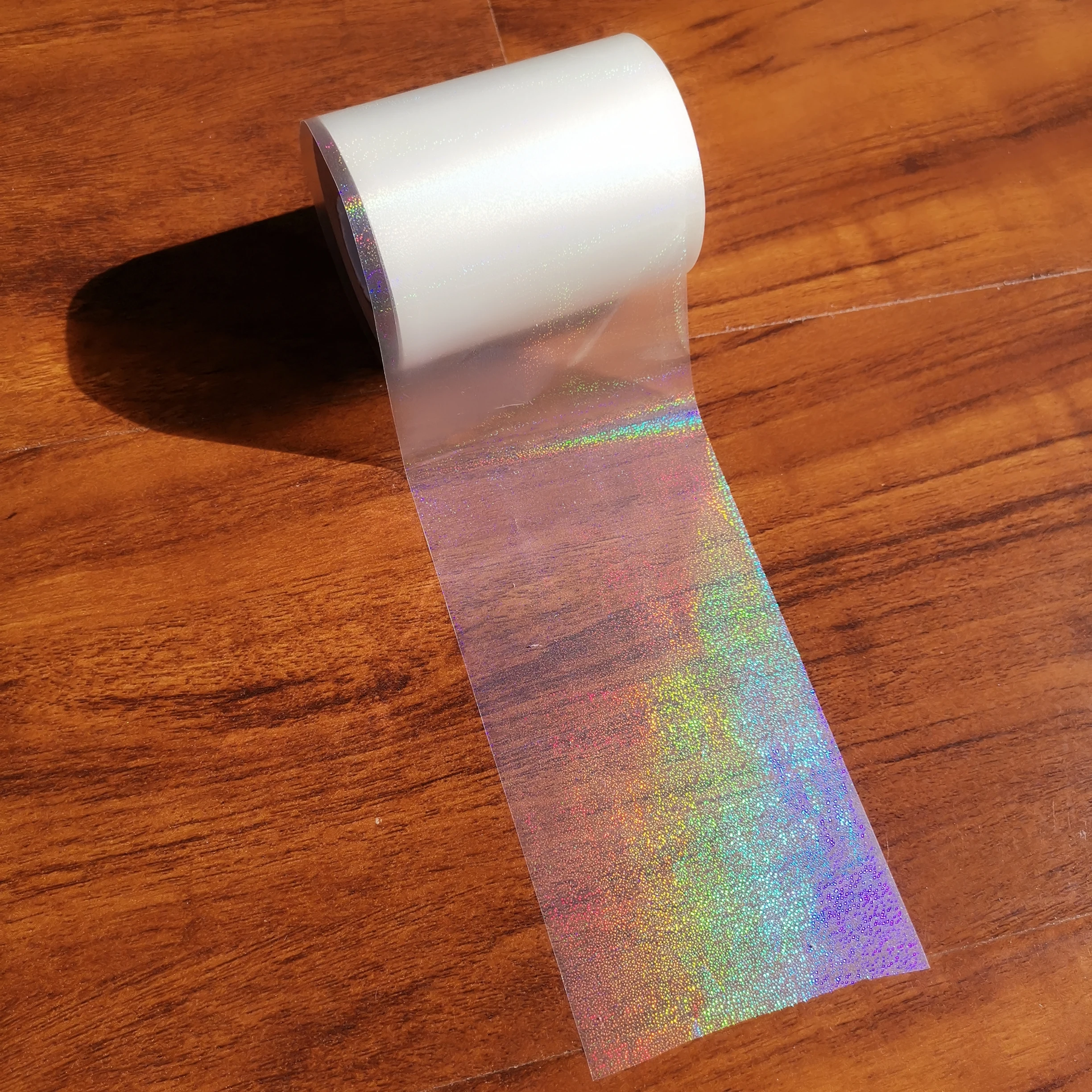

Holography Transparent 8 x 50 CM Sample Hot Stamping Foil for Paper Plastic and Film PP PE Material DIY Colorful Card Gift