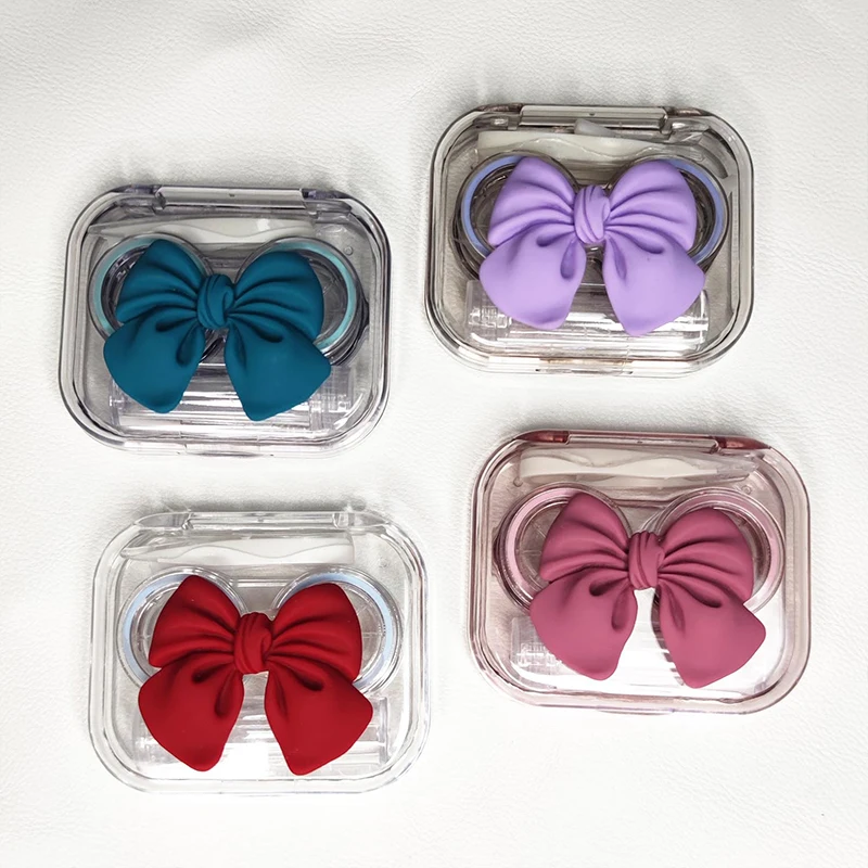 

New Style Contact Lenses Case Plastic Include Tweezers Suction Set Portable Contact Lens Box for Women Travel
