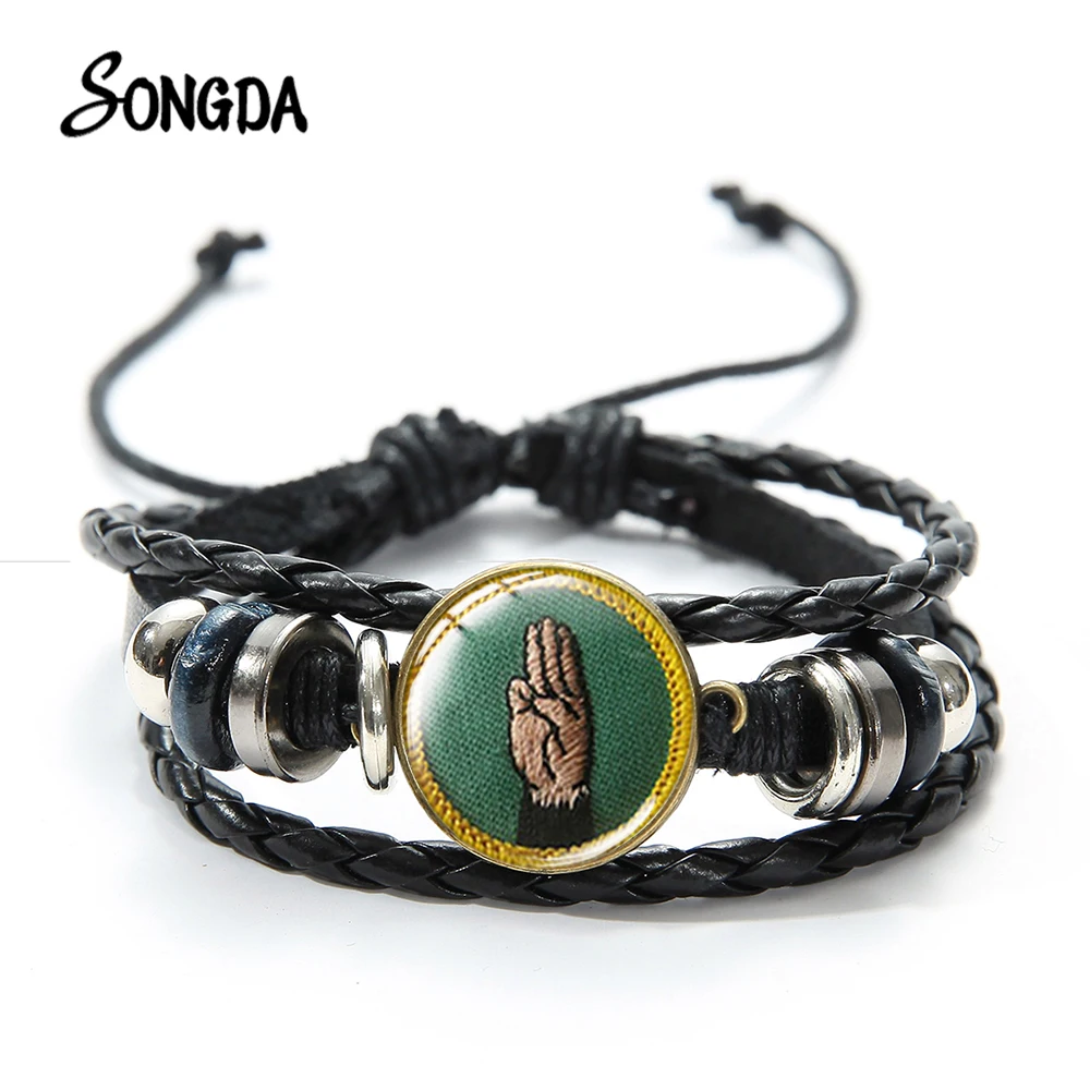 Новое поступление девушки браслет разведчиков в винтажном стиле языков Cadette знак