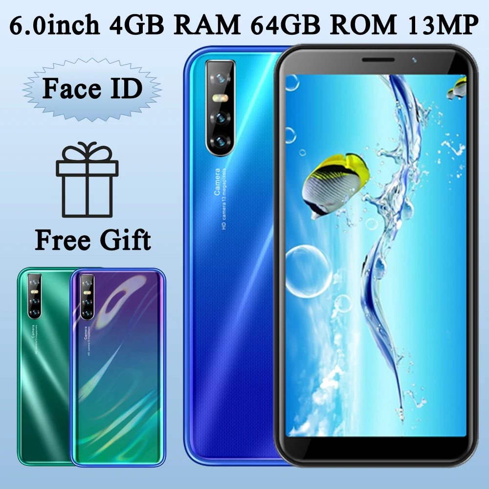 

Face id M2 Pro Quad Core unlocked Smartphones 6.0inch Screen Global Mobile Phones Android 4GB RAM 64GB ROM Cellphones celulares