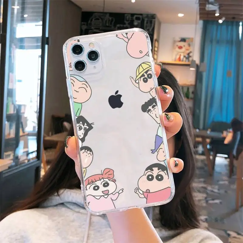 

Crayon Shin chan japan cartoon Cute Phone Case Transparent for iPhone 6 7 8 11 12 s mini pro X XS XR MAX Plus cover funda shell