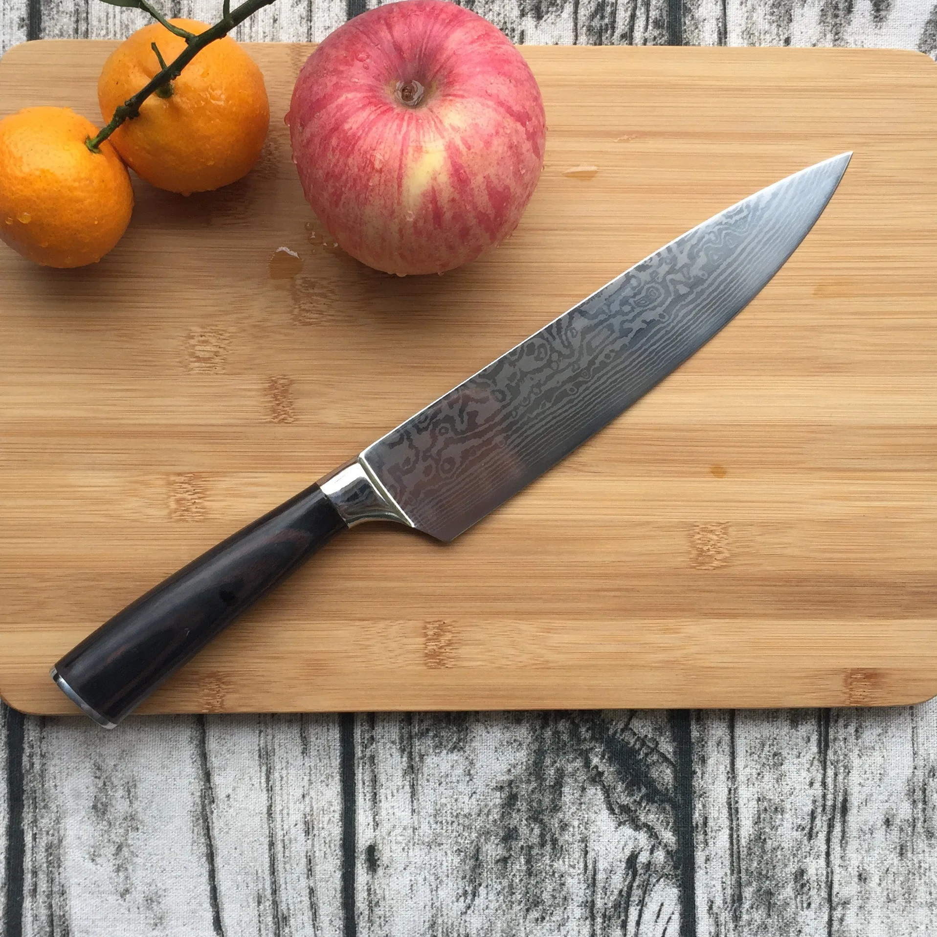 8 дюймовый нож шеф повара дамасский лазерный узор кухонный нарезанный Мясорубка