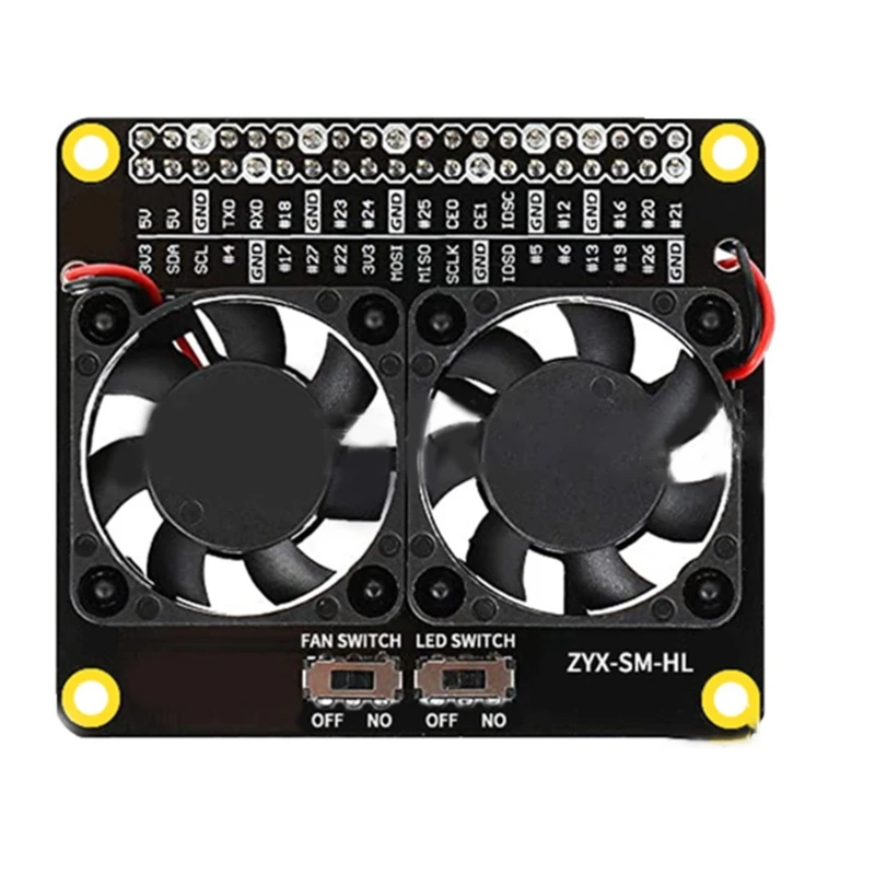 

Raspberry Pi 4B Dual Fan Raspberry Pi 4B Heatsink Kit Raspberry Pi 4B GPIO Expansion Board DC 5V 0.2A with LED Compatible / N1HD