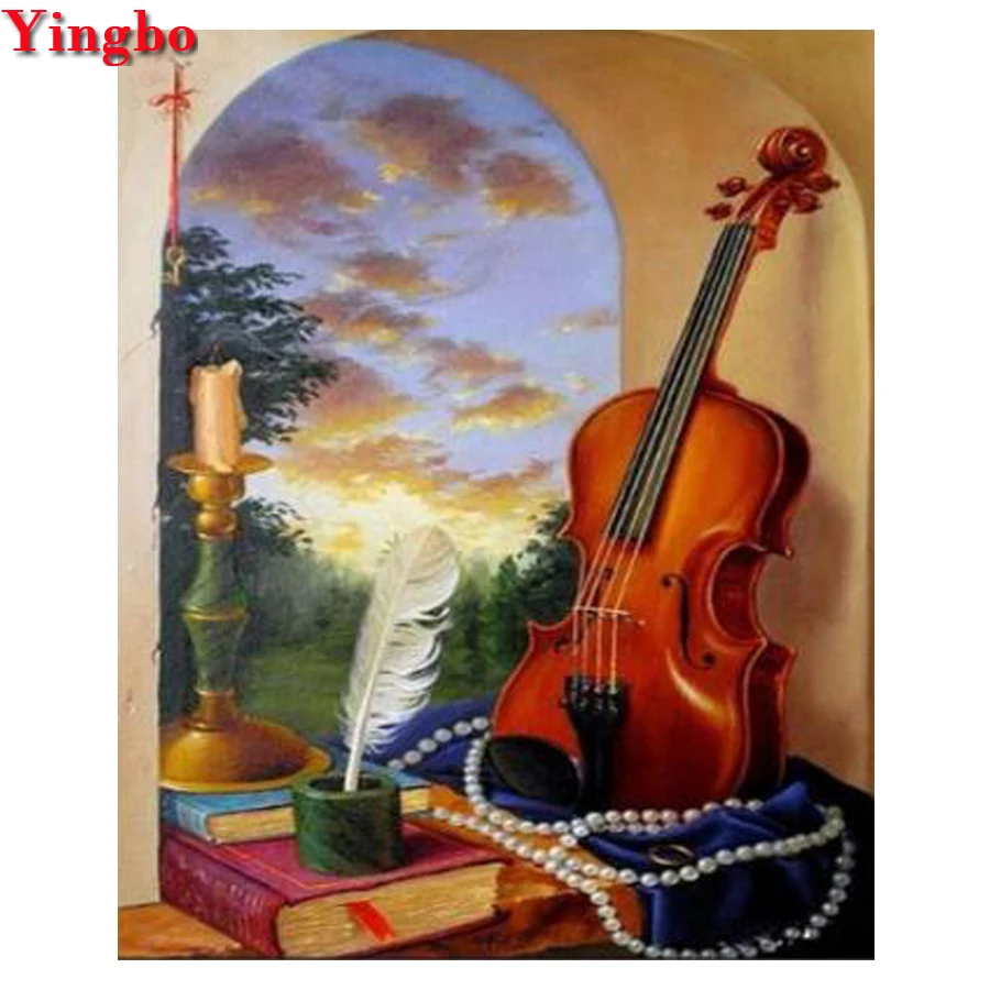 DIY Алмазная вышивка Скрипка картина Картина Стразы 5D полная круглая квадратная