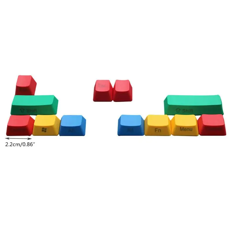 

10pcs Replacement Mechanical Keyboard OEM Profile Keycap Set RGBY Color Durable R9JA