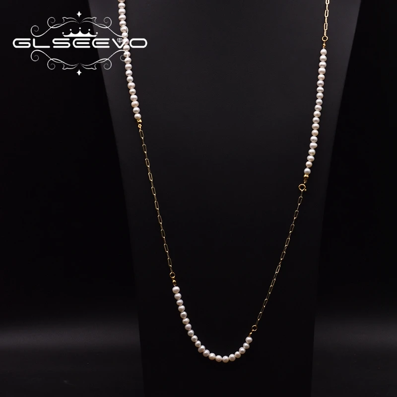 GLSEEVO натуральное Двухслойное пресноводный барочный жемчуг ожерелье для женщин