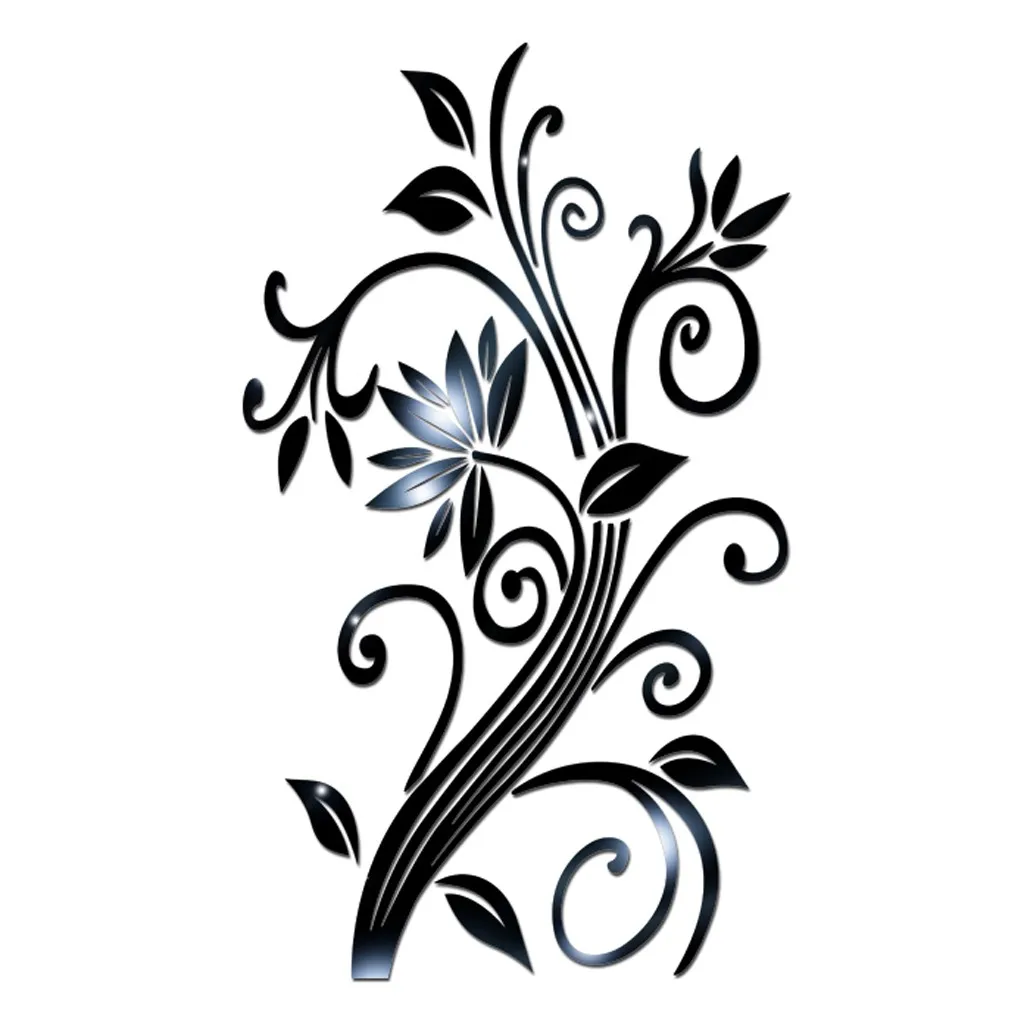 3D Сделай своими руками листья цветок модная акриловая Наклейка на стену