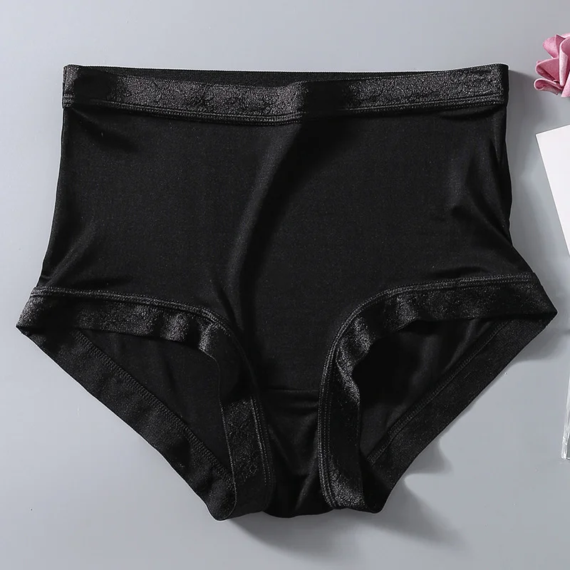 

Трусики женские шелковые, нижнее белье, черный цвет, M L XL, большие размеры
