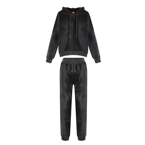 women sportswear tracksuit winter thickness fleece warm hoodies sweatshirt+pant running jogging fitness casual set sport suit |