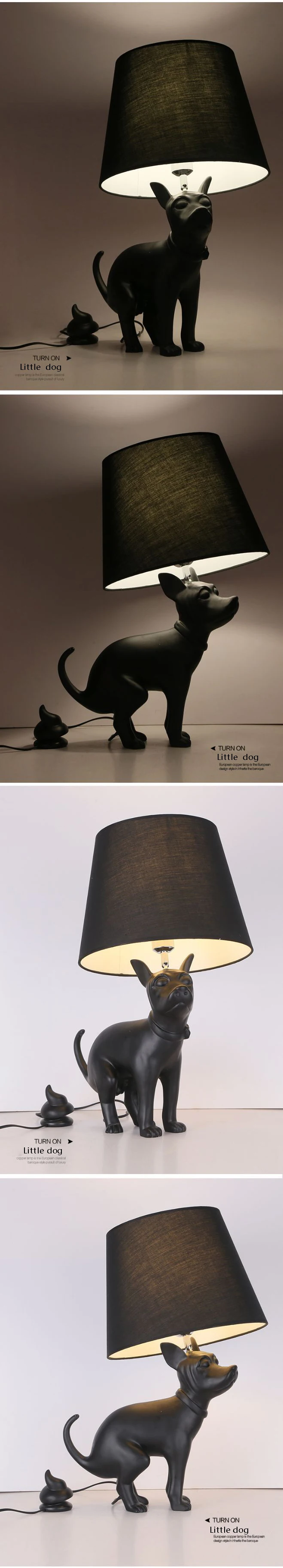 Postmodern minimalist Black Dog LED table Desk Lamp light Fixture Bedroom Ac90-260v resin standing reading lamp home Lighting