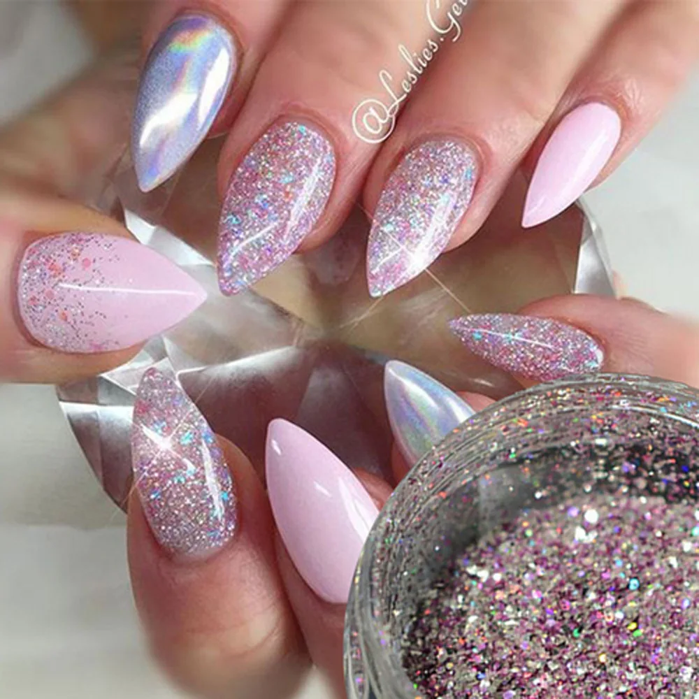 1 коробка блестящий серебряный акриловый порошок для ногтей отражающая Пыль