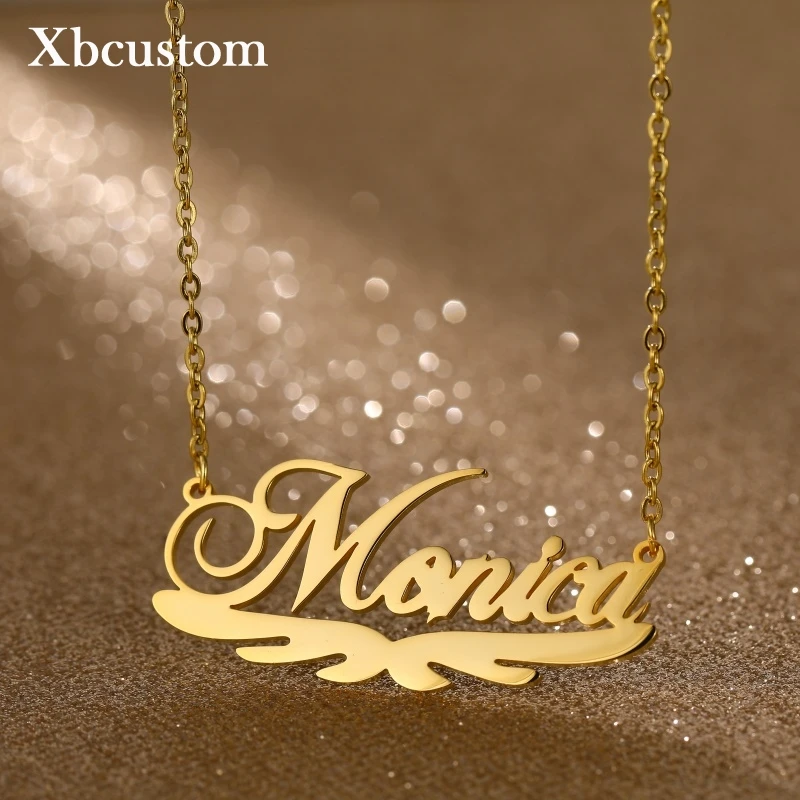 Ожерелье с именем на заказ звено из нержавеющей стали крылья ангела Женские