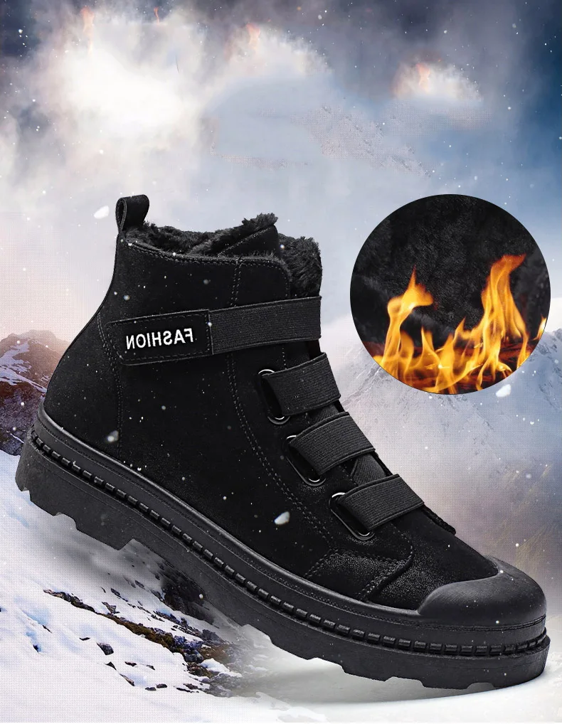 Hohner/Зимние очень теплые мужские зимние кожаные водонепроницаемые резиновые