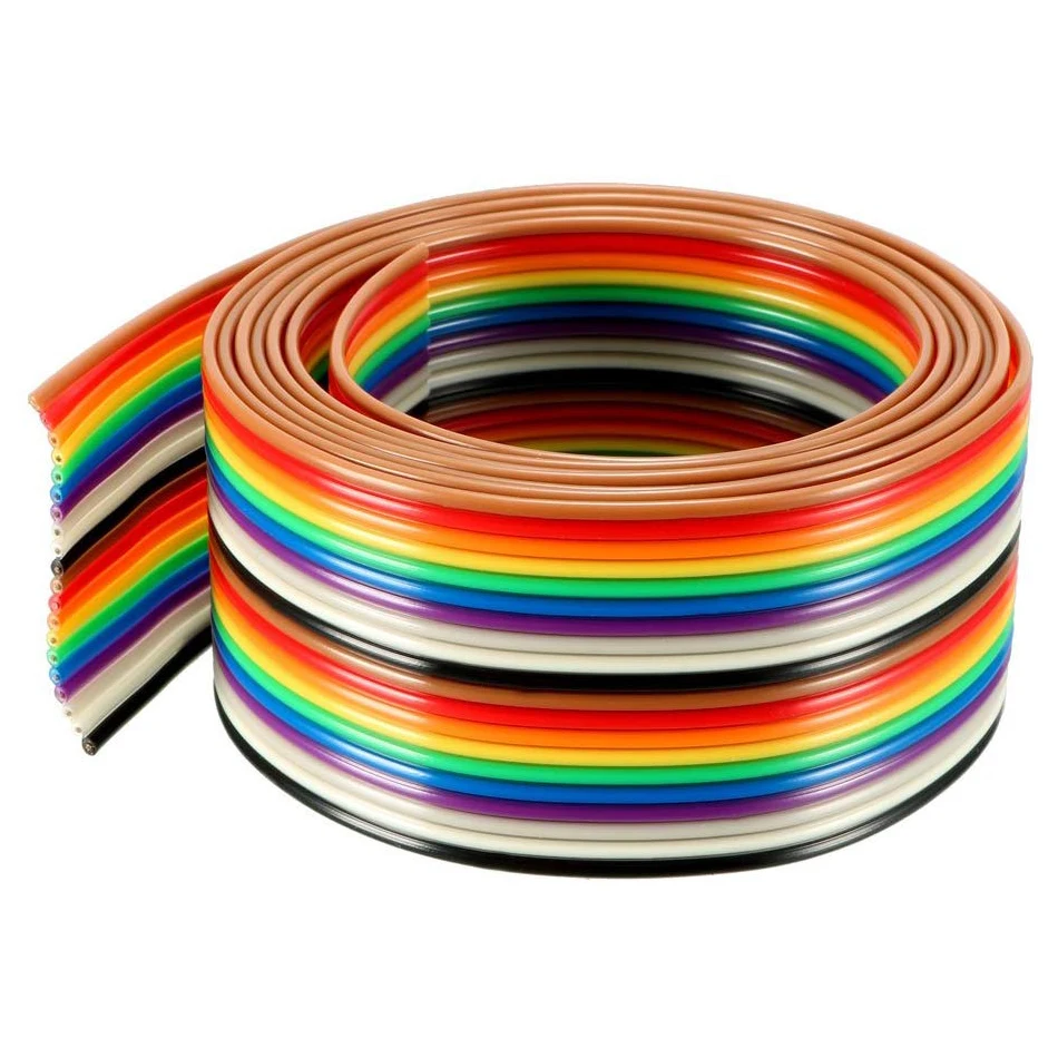 

Flat Ribbon Cable 20P Rainbow IDC Wire 1.27mm Pitch 5 Meters