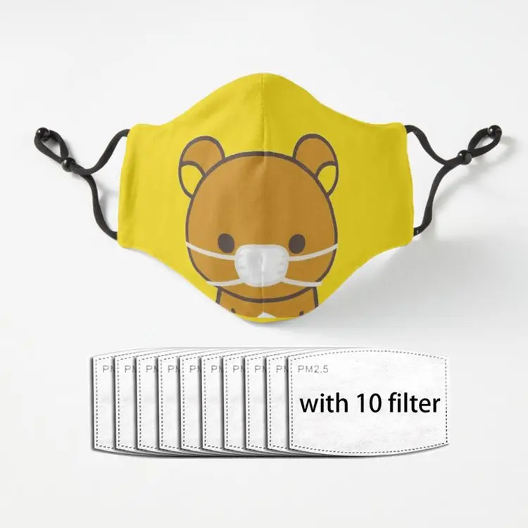 

Rilakkuma маска для лица маска для рта хлопковая мультяшная противопыльная Антибактериальная