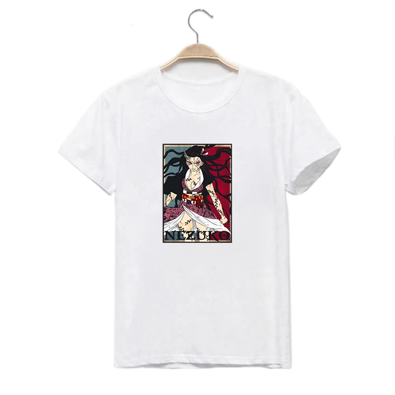

LUSLOS Hot Demon Slayer tshirt Graphic Top Tees Streetwear Punk Kimetsu No Yaiba T Shirt clothes Japanese Anime Women funny Tops