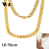 vnox thick miami cuban chain necklace for men women stainless steel metal curb links unisex chokers long sweater chain 3 11mm