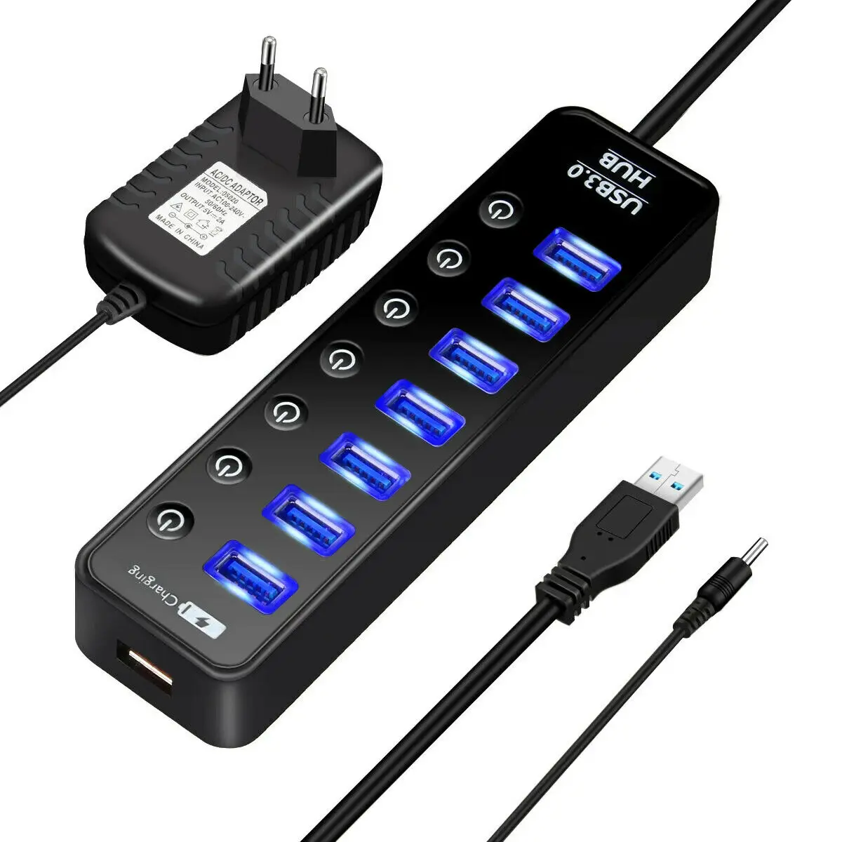 

7 Port USB 3.0 Hub adattatore Docking Station 5Gbps trasmissione dati