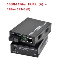 1 pair 101001000m fiber optic transceiver 1 fiber port 1rj45 port a and b single mode optical fiber media converter