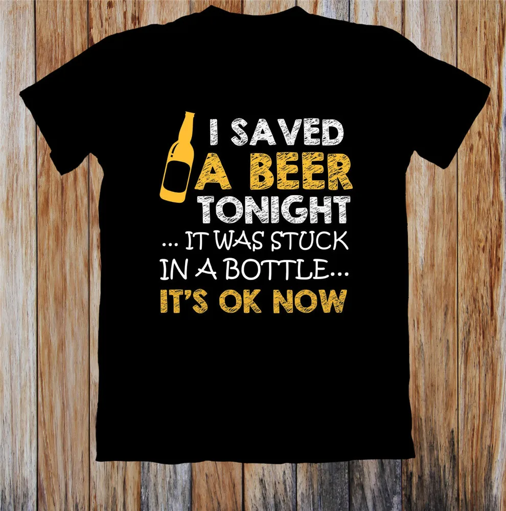 Футболка унисекс с надписью I Saved A Beer Today высшего качества | Мужская одежда