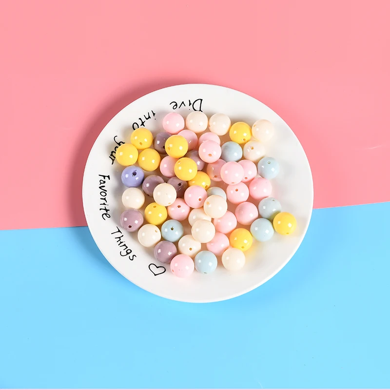 

14mm ABS Beads Multicolor Round Half Hole Spacer Beading Acrylic Beads For Jewelry Findings Making DIY Necklace