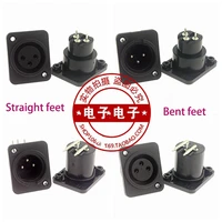 10 pcs three core xlr female connector canon mixer socket pcb panel straight foot elbow male and female socket