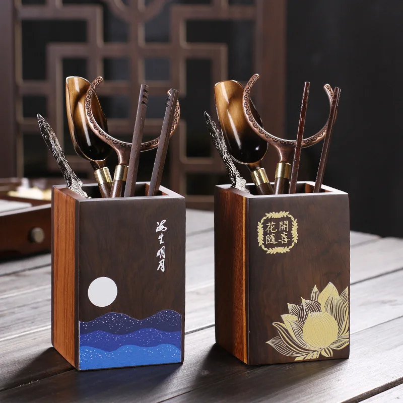 

Чайный набор из массива эбенового дерева, аксессуары для чайной церемонии кунг-фу, запчасти для чайного искусства, большой зажим для чая, ча...