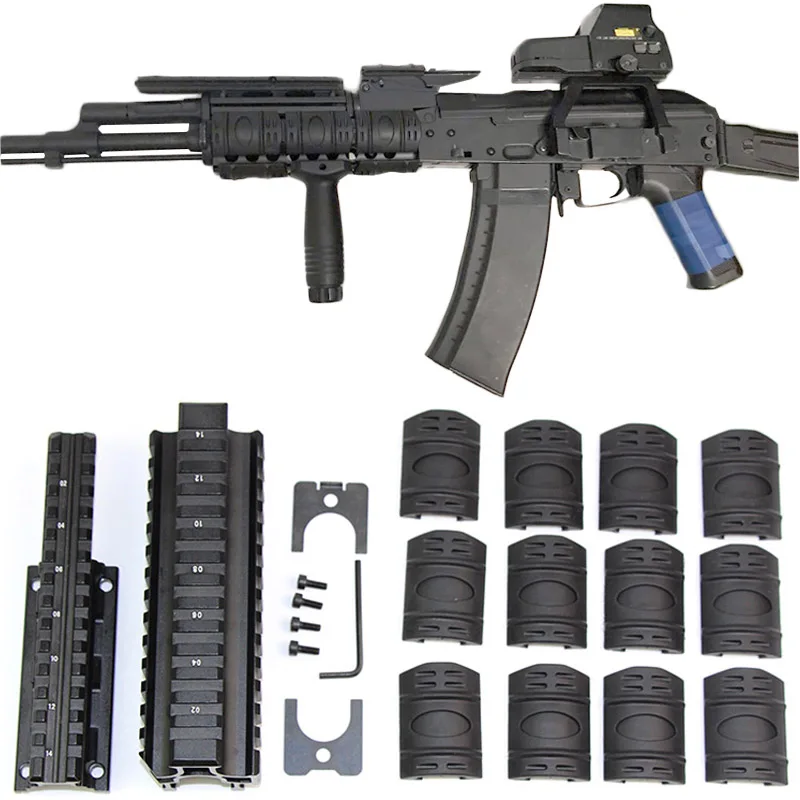 Тактическая 20 мм перьевая рейка с резиновыми накладками для AK47 74 AKs страйкбольная