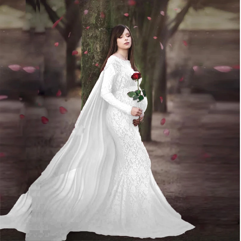 Платье для фотосъемки беременных Сексуальное Кружевное облегающее женское