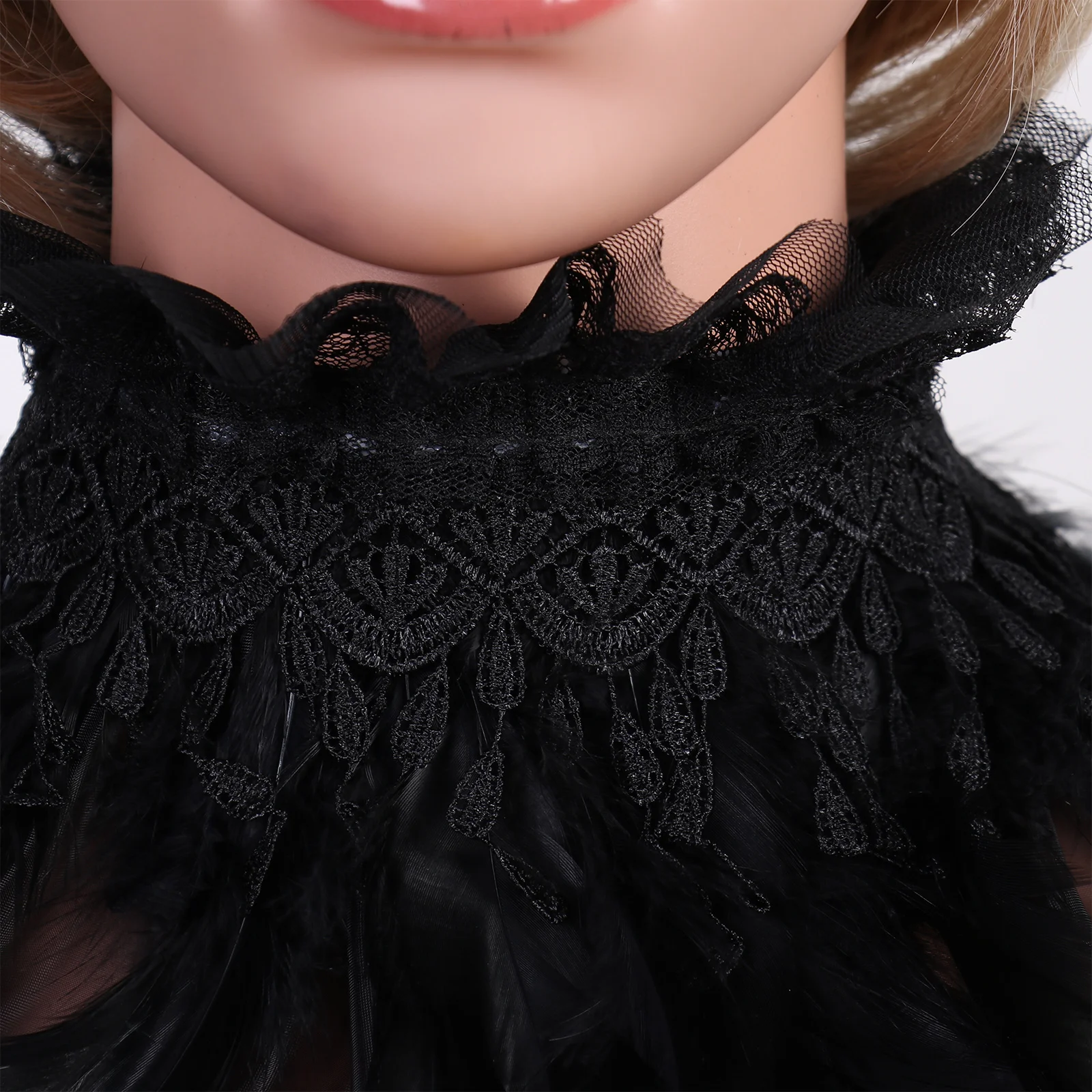 Женский готический настоящий естественный шраг-шаль капюшон перо Хэллоуин косплей костюм аксессуары сценической моды ошейник.