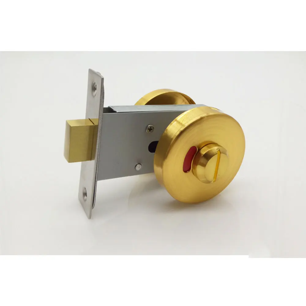 round bathroom indicator thumb turn stainless steel deadbolt lock bolt toilet wc latch vacant engaged door lock set free global shipping