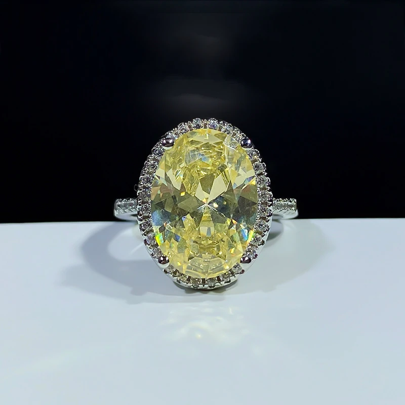 

2020 Fashion 10*14MM 10CT Oval Cut Emerald Citrine Paraiba Tourmaline Pink Gemstone Rings For Women Wedding Fine Jewelry Gifts