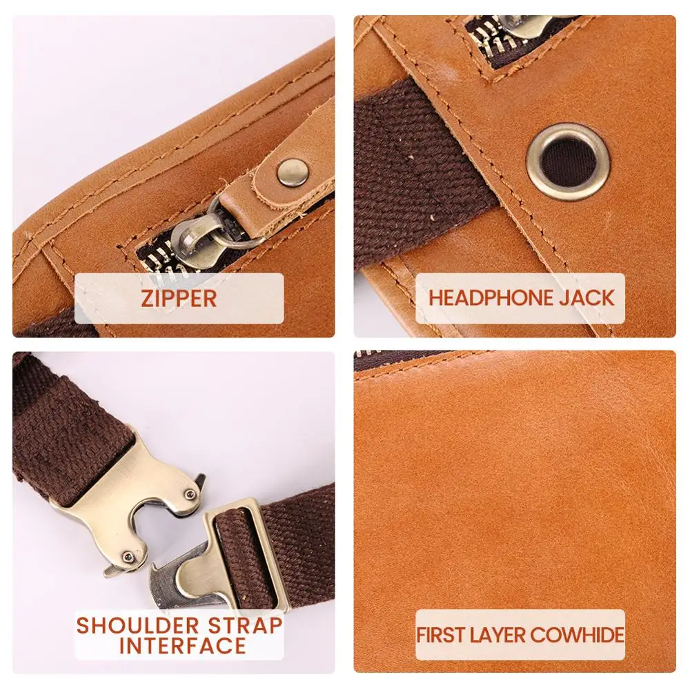 Мужская поясная сумка JOGUJOS из натуральной кожи модная нагрудная для мужчин